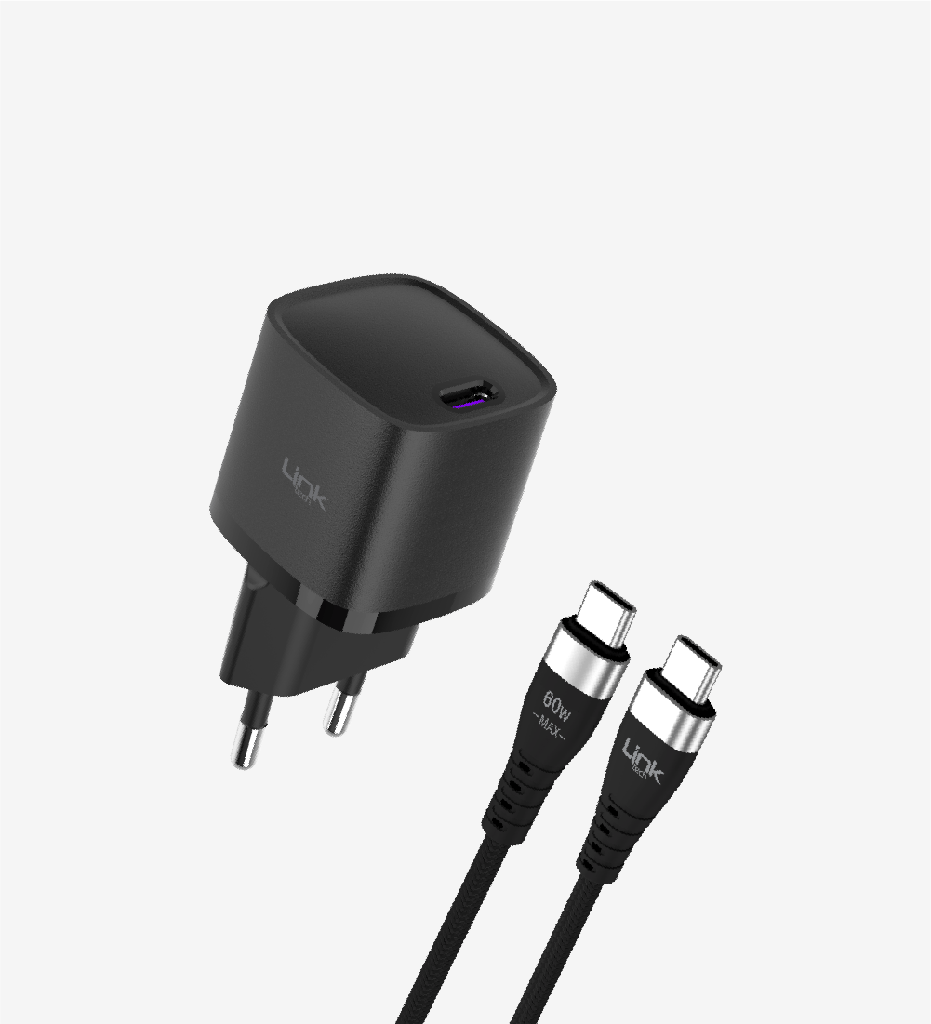 G844 Premium Tip-C Kablolu Mini 25W USB-C Süper SI Şarj Adaptörü