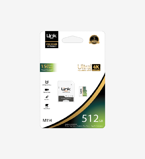 [LMC-M114/512GB] M114 Premium Mikro SD 4K Ultra 512 GB Hafıza Kartı