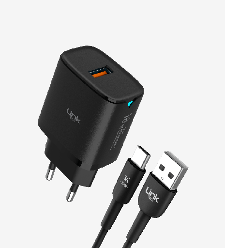 [LSC-C303] C303 Strong 18W USB-A Tip-C Kablolu Hızlı Şarj Adaptörü